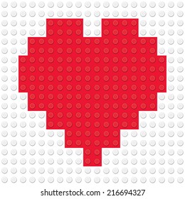 Heart Shape created from building toy bricks