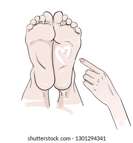 Heart shape created from cream. Love a body. Realistic style. Healthcare concept. Hand drawn vector illustration. 