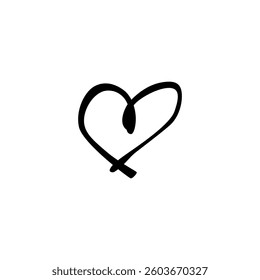 A heart shape created with a single line shows a blend of simplicity and elegance, representing love and creativity. This artistic design emphasizes connection and warmth.