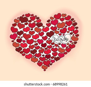a heart shape created from smaller hearts