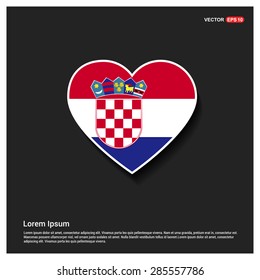 Heart Shape Croatia Flag