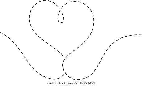Illustration vectorielle en pointillés en forme de coeur