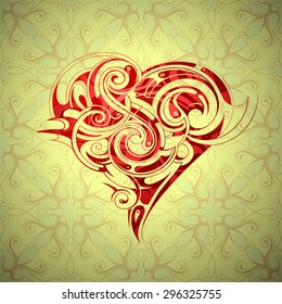 Heart shape with decorative backdrop. Good for invitation card templates and Valentines day greeting card designs