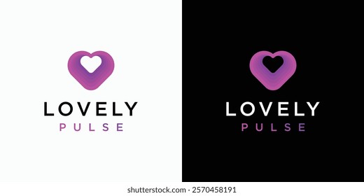 Heart shape depth of field vector logo design with modern, simple, clean and abstract style. Icon for business and personal branding.