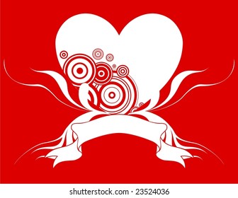 heart shape with design elements, individual objects very easy to edit