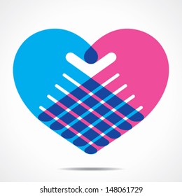 heart shape design for hand stock vector