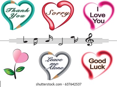 heart shape design icon set