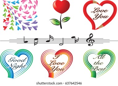 heart shape design icon set