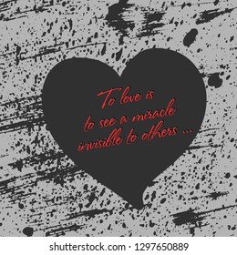 Heart shape design for love symbol created with texture in handmade watercolor technique. Distressed symbols. Grunge style. Valentine's day. Graphic element in technique vector illustration.
