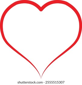 Heart shape design for love symbols, Set simple drawings heart symbols, valentines day related designs and frames, Red heart formed by Available in vector EPS format. editable vector file format.