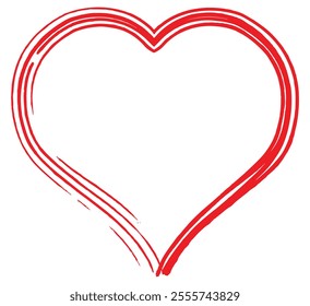 Heart shape design for love symbols, Set simple drawings heart symbols, valentines day related designs and frames, Red heart formed by Available in vector EPS format. editable vector file format.