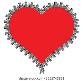 Heart shape design for love symbols, Set simple drawings heart symbols, valentines day related designs and frames, Red heart formed by Available in vector EPS format. editable vector file format.