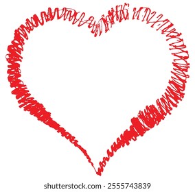 Heart shape design for love symbols, Set simple drawings heart symbols, valentines day related designs and frames, Red heart formed by Available in vector EPS format. editable vector file format.