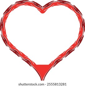 Heart shape design for love symbols, Set simple drawings heart symbols, valentines day related designs and frames, Red heart formed by Available in vector EPS format. editable vector file format.