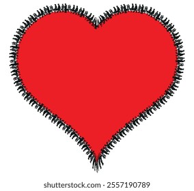 Heart shape design for love symbols, Set simple drawings heart symbols, valentines day related designs and frames, Red heart formed by Available in vector EPS format. editable vector file format.