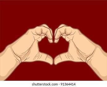 Diseño de forma cardíaca hecho con dibujos a mano sobre fondo marrón para San Valentín y otras ocasiones.