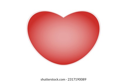Heart shape design with red gradient. For banner elements, posters, invitations, stickers