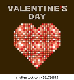 heart shape design using colorful square pattern , valentine's day poster design