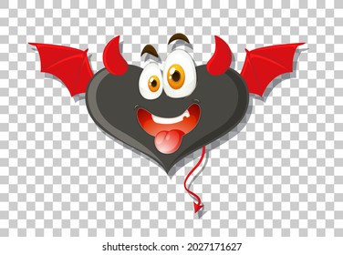 Heart shape devil with facial expression illustration