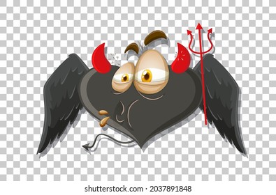 Heart shape devil with facial expression illustration