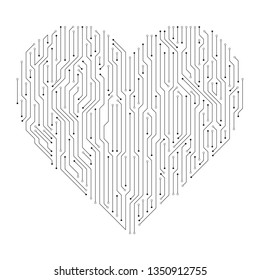 Heart shape digital line design