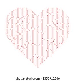 Heart shape digital line design
