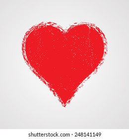 Heart Shape. Distressed Texture. Valentine's Day Background.