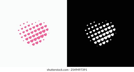 Diseño de logotipo de Vector de puntos en forma de corazón con estilo moderno, simple, limpio y abstracto. Icono para negocios, belleza, salud y marca personal.