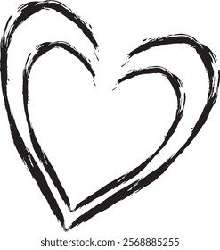 heart shape drawing isolate on white background