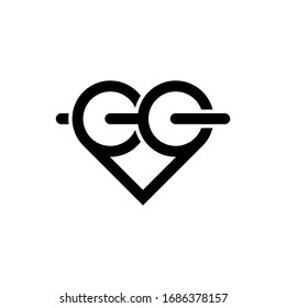 Heart Shape Dumbbell Gym Logo Stock Vector (Royalty Free) 1686378157 ...