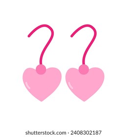 Heart shape earrings vector flat style