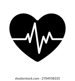 Heart Shape with ECG icon. Vector image