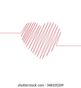 Heart shape ECG line