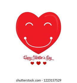 Heart shape emoticon. Valentine day. Vector illustration design