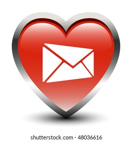 Heart Shape Envelope Sign Icon
