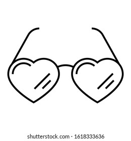 Heart Shape Eye Wear Fashioned Glasses Vector Icon design, Valentine Day Gift Idea on White Background