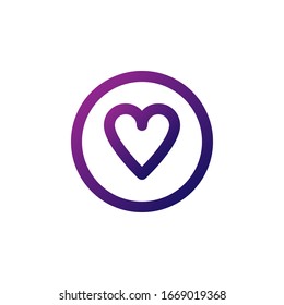 heart shape for favorite icon vector. perfect for multimedia player interface button and any purposes