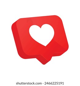 Heart shape or favorite social media notification icon in speech bubbles.