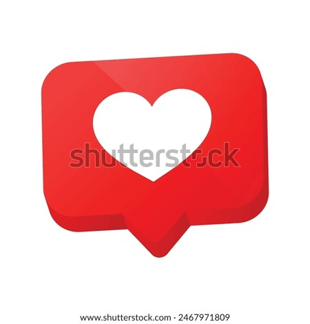 Heart shape or favorite social media notification icon in speech bubbles.