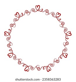 heart shape filigree round frame
