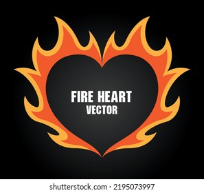 forma de corazón fuego gráfico vector de marco en el estilo de arte callejero