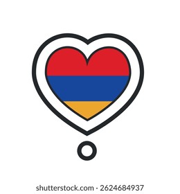 Heart shape with the flag of Armenia. Vector illustration