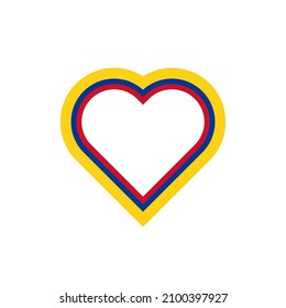 bandera de forma cardíaca de colombia. ilustración vectorial aislada en fondo blanco
