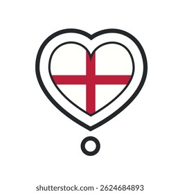 Heart shape with the flag of England. Vector illustration