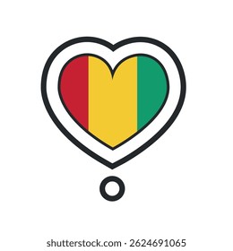 Heart shape with the flag of Guinea. Vector illustration
