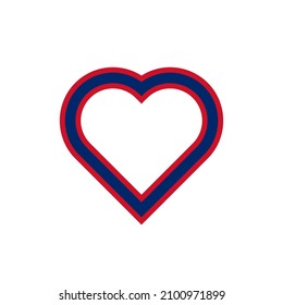 heart shape flag of laos. vector illustration isolated on white background
