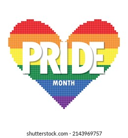 Heart shape in flag LGBT color, doodle style. LGBT icon. Template design, vector illustration. Love wins. Geometric shapes in the colors on the rainbow. Colorful symbols. Gay pride collection. Banner.