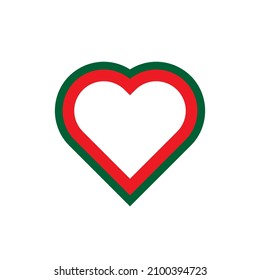 heart shape flag of portugal. vector illustration isolated on white background
