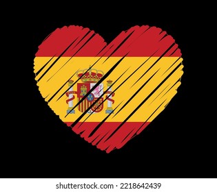Heart shape with flag of Spain.