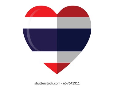 Heart shape in flag of Thailand